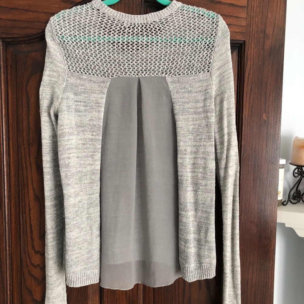 Grey chiffon back Abercrombie & Fitch sweater